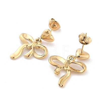 304 Stainless Steel Dangle Stud Earrings EJEW-H115-06G-1