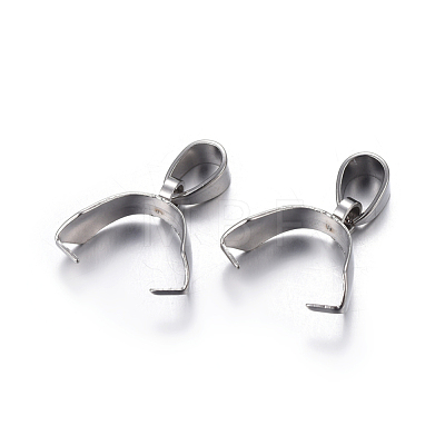 Non-Tarnish 201 Stainless Steel Pendant Pinch Bails X-STAS-P223-16P-1