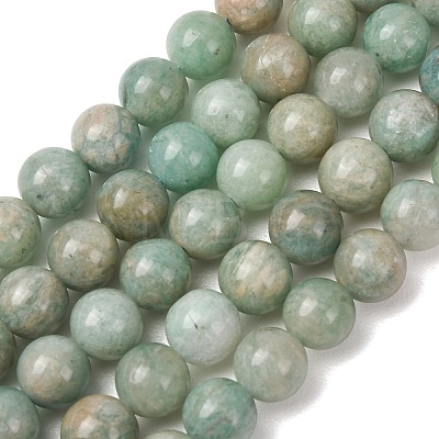 Natural Amazonite Beads Strands G-F461-12-8mm-01B-1