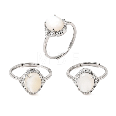 Brass Micro Pave Cubic Zirconia Finger Rings CU-CBA260E-05P-1