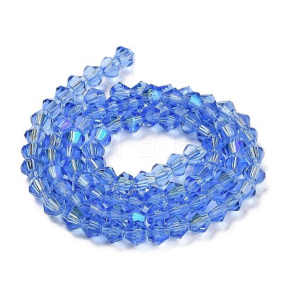 Transparent Electroplate Glass Beads Strands GLAA-F029-3mm-D07-1