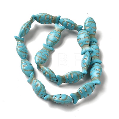 Synthetic Turquoise Dyed Beads Strands G-E594-18-1