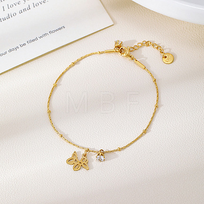 304 Stainless Steel Cutout Charm Bracelets WGEC7EF-02-1