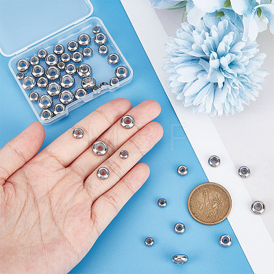 Unicraftale 50Pcs 5 Style 201 & 304 Stainless Steel Beads STAS-UN0049-82-1