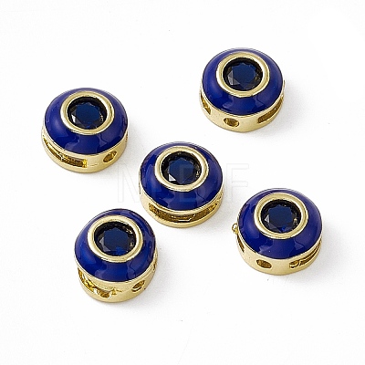 Rack Plating Brass Cubic Zirconia Beads KK-C007-15G-01-1