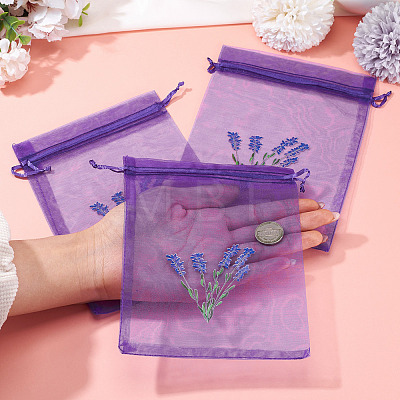 20Pcs Polyester Mesh Sachet Packing Drawstring Bgas ABAG-TA0002-20B-1