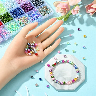 24Colors ABS Plastic Imitation Pearl Beads OACR-YW0001-74-1