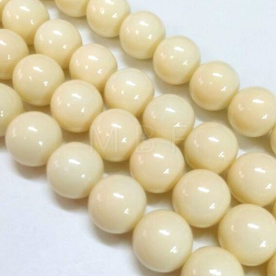 Eco-Friendly Round Baking Paint Glass Beads Strands HY-A003-10mm-RV11-1