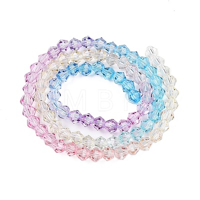 Gradient Color Baking Paint Glass Bead Strands LS-DGLA-A039-T4mm-A07-1