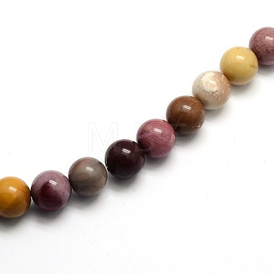 Natural Mookaite Round Beads Strands G-O047-12-8mm-1