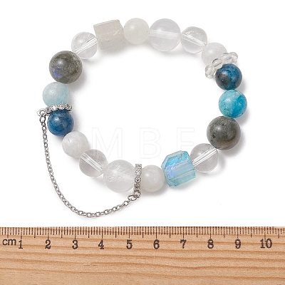 Natural Mixed Gemstone Beaded Stretch Bracelets for Women BJEW-TA00739-03-1