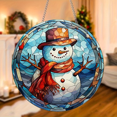 Christmas Snowman Window Hanging Ornaments PW-WG229F9-01-1