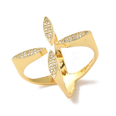 Brass Micro Pave Cubic Zirconia Rings RJEW-R141-01G-1