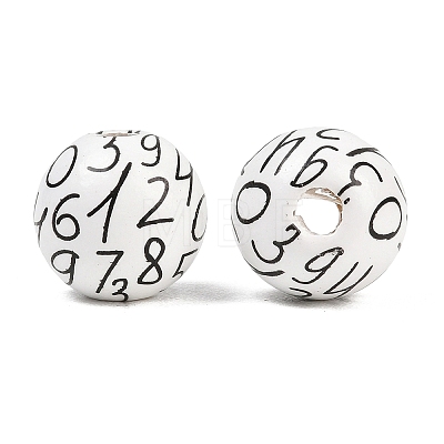 Printed Wooden Beads WOOD-T034-01B-1