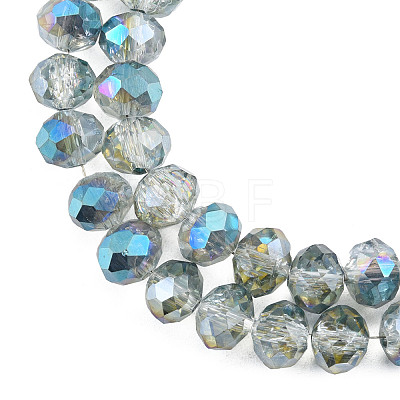 Transparent Crackle Electroplate Glass Beads Strands EGLA-T008-028-B06-1