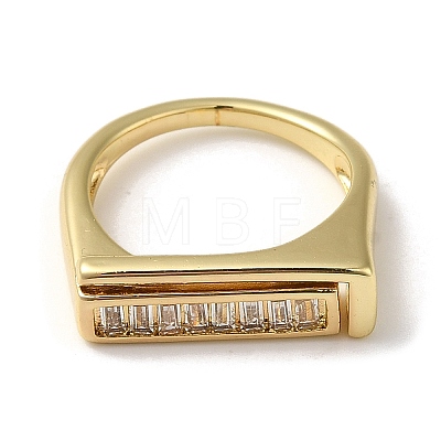 Rack Plating Real 18K Gold Plated Brass Micro Pave Clear Cubic Zirconia Finger Rings RJEW-M162-05G-02-1