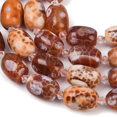 Natural Fire Crackle Agate Beads Strands G-K393-G05-13x18-1