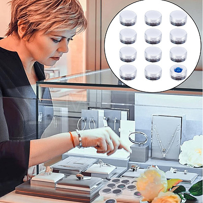 Column Plastic Loose Diamond Storage Screw Top Foam Gem Jars CON-HY0001-04A-1