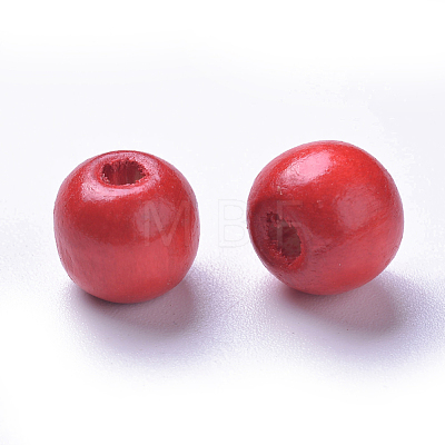 Dyed Natural Wood Beads X-WOOD-Q006-10mm-01-LF-1
