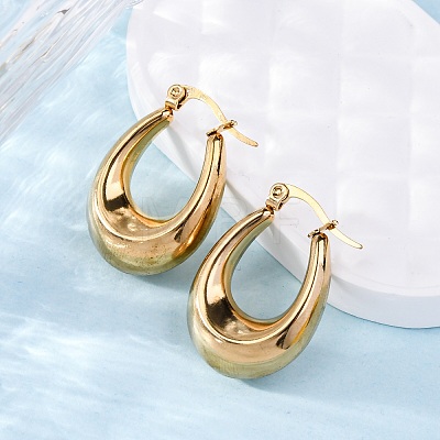 Ion Plating(IP) 304 Stainless Steel Hoop Earrings X-EJEW-A059-03G-1