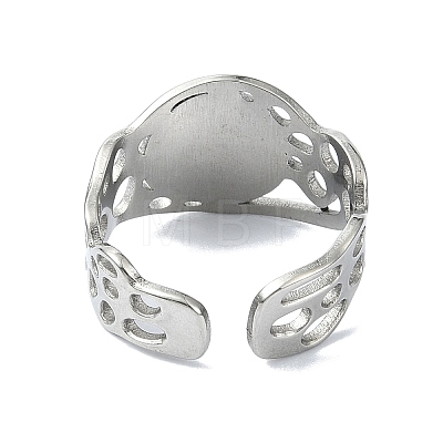 304 Stainless Steel Cuff Rings RJEW-M019-62P-1