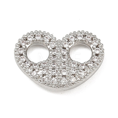Brass Micro Pave Clear Cubic Zirconia Links Connector Charms KK-K413-06P-1