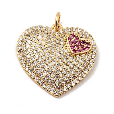 Brass Micro Pave Cubic Zirconia Pendants KK-E015-22G-1