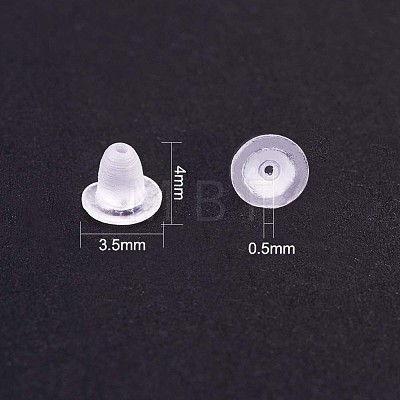 Clear Soft Plastic Earring Back Stopper Ear Nuts X-E374Y-1-1