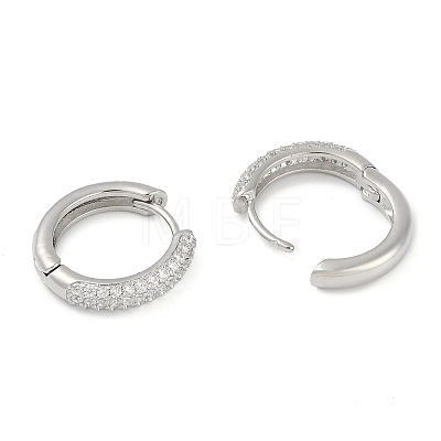 Rack Plating Ring Brass Micro Pave Cubic Zirconia Hoop Earrings EJEW-Z059-12P-01-1