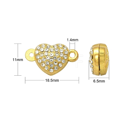 10 Sets 2 Colors Alloy Crystal Rhinestone Magnetic Clasps PALLOY-CJ0002-36-1