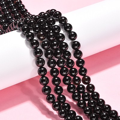 Natural Onyx Beads Strands G-G390-8mm-01-1