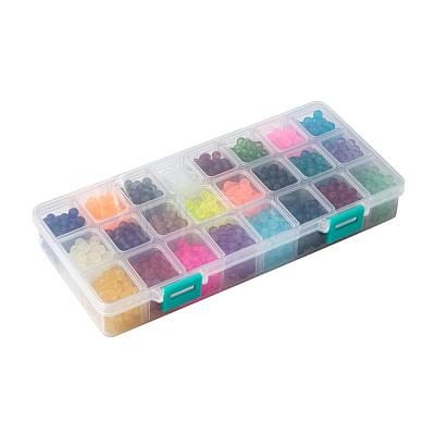 24 Colors Transparent Glass Beads FGLA-JP0001-03-6mm-1