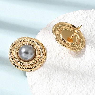 Brass Stud Earrings for Women KK-CBA9D38-02G-03-1