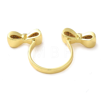 Brass Micro Pave Cubic Zirconia Cuff Rings RJEW-P102-04G-1