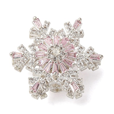 Brass Micro Pave Cubic Zirconia Beads KK-D378-19P-02-1