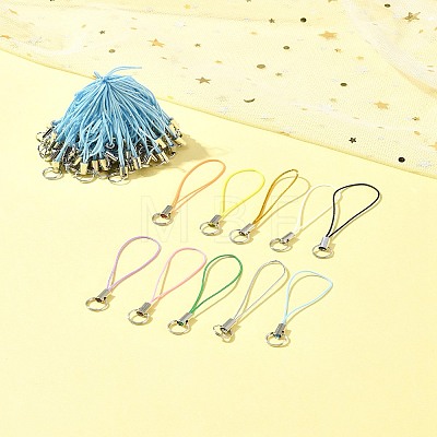 100Pcs Polyester Cord Mobile Straps MOBA-FS0001-02B-1