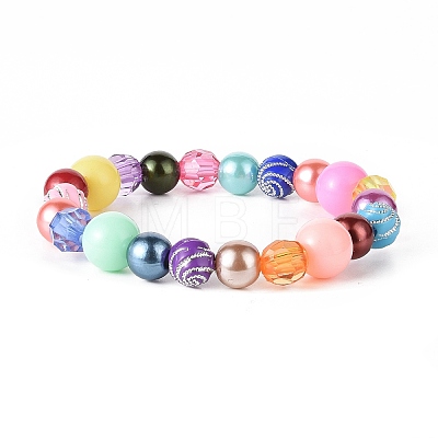 Rainbow Theme Bracelets & Necklaces Sets for Kids SJEW-JS01266-1