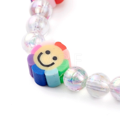 Handmade Polymer Clay Beads Stretch Bracelets for Kids BJEW-JB06325-04-1