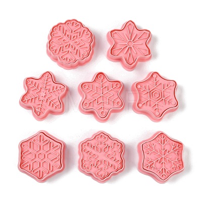 Christmas Snowflake Plastic Cookie Candy Food Cutters Molds DIY-K080-06-1