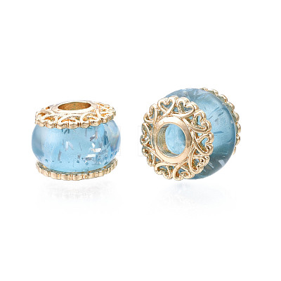 Rack Plating Alloy European Beads MPDL-N039-199-03G-1
