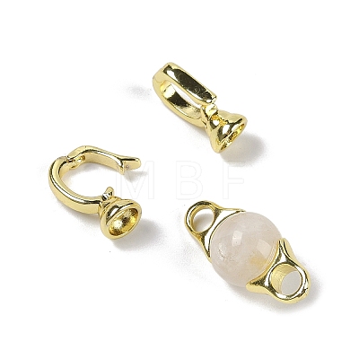 Natural Moonstone with Brass Fold Over Clasps G-G141-03G-03-1