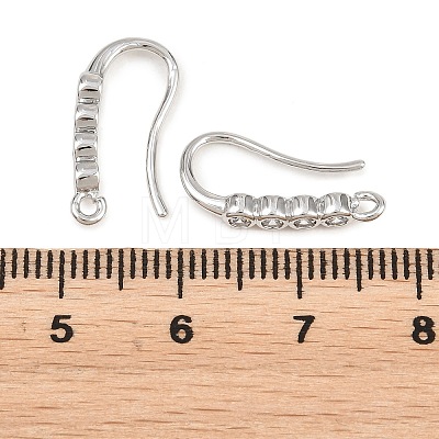 Brass Rhinestone Earring Hooks KK-C261-01B-P-1