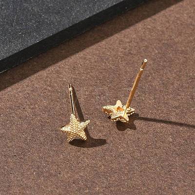 Brass Stud Earrings for Women EJEW-F403-03G-1