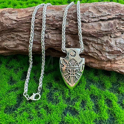 Vintage Alloy Viking Arrow Pendant Necklaces for Men WG6D49D-01-1