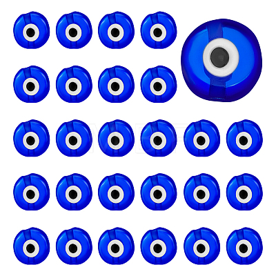 150Pcs Handmade Evil Eye Lampwork Beads LAMP-ME0001-17-1