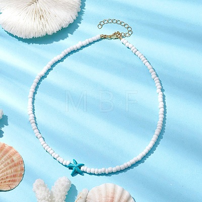 Synthetic Turquoise Necklaces NJEW-JN04773-02-1