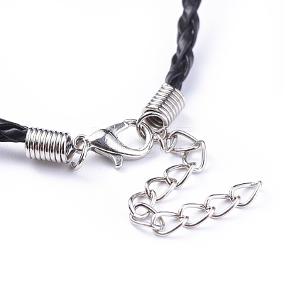 Trendy Braided Imitation Leather Necklace Making X-NJEW-S105-017-1