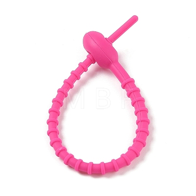 Oval Shape Silicone Cable Zip Ties AJEW-C034-03C-1