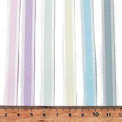 18 Yards 6 Colors Polyester Stripe Ribbon SRIB-C001-B09-1