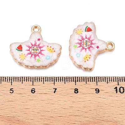 Printed Rack Plating Alloy Enamel Pendants ENAM-T020-06C-1